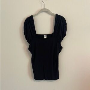 VENUS Black Fitted Puff Sleeve Blouse